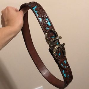 Western Appaloosa leather belt